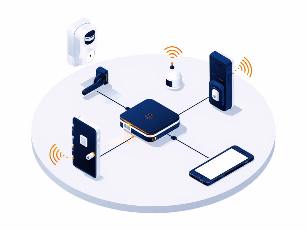 flowchart_showing_lock_hub_pir_and_phone_in_a_local_network
