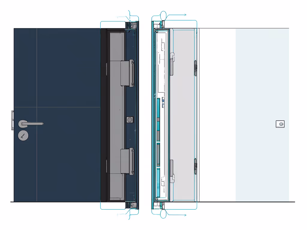Comparative installation diagram showing exterior vs interior lock mounting points