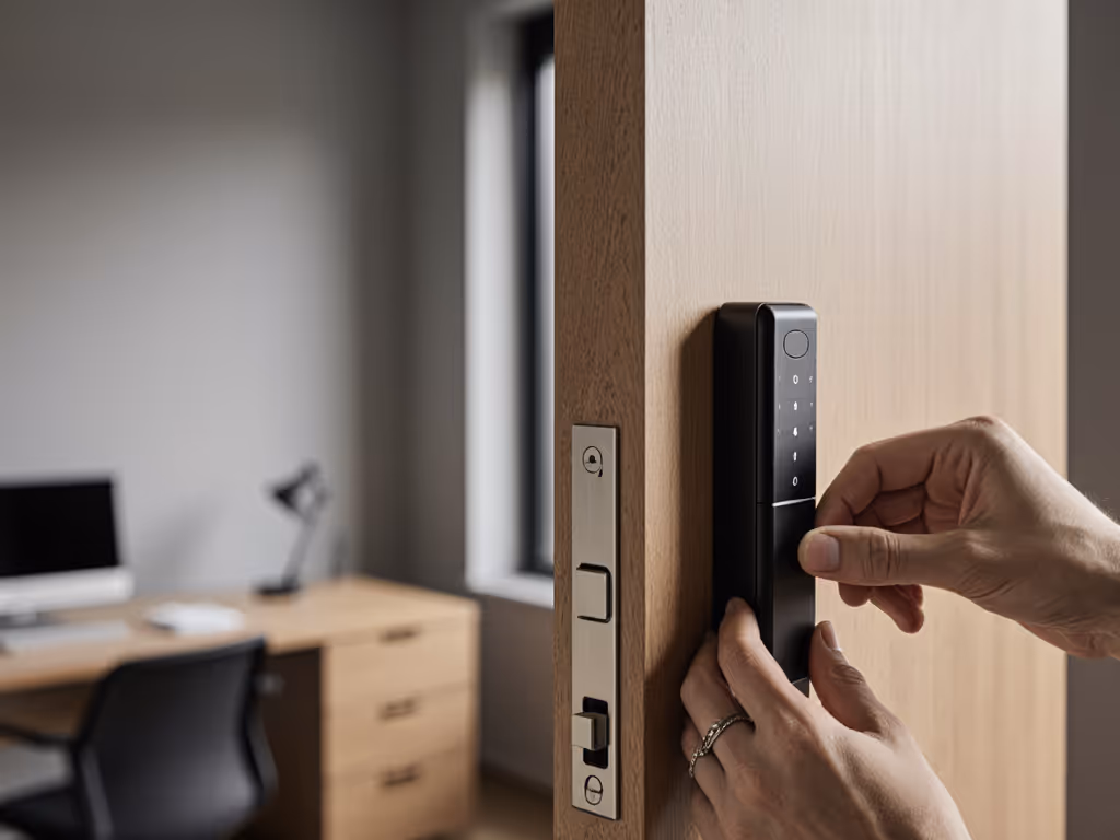 smart_lock_installation_on_standard_home_office_door